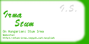 irma stum business card